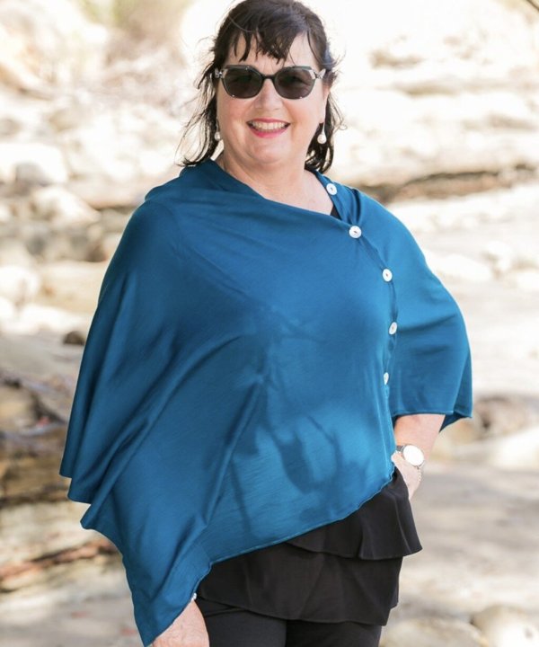 Alternative view of Merino Wrap - Various Colours